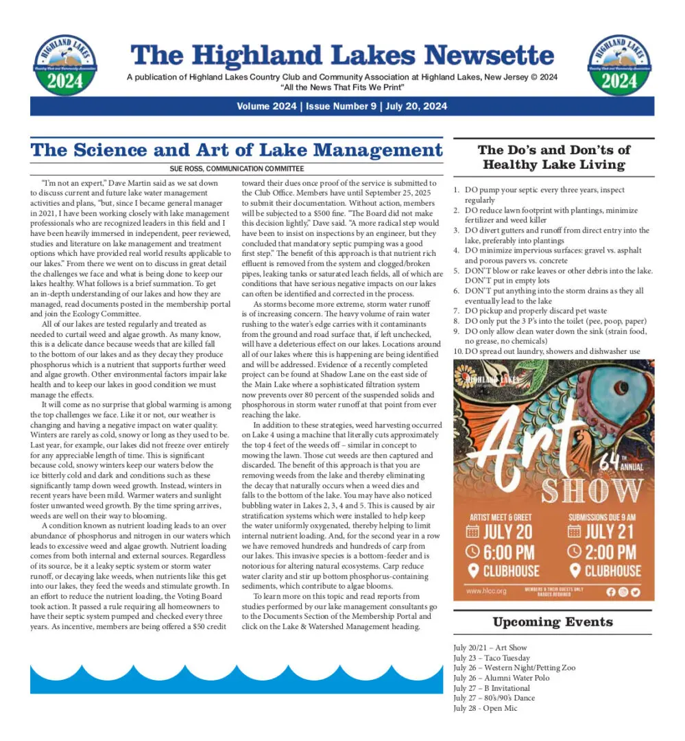 Highland Lakes Newsette Cover 2024.07.20