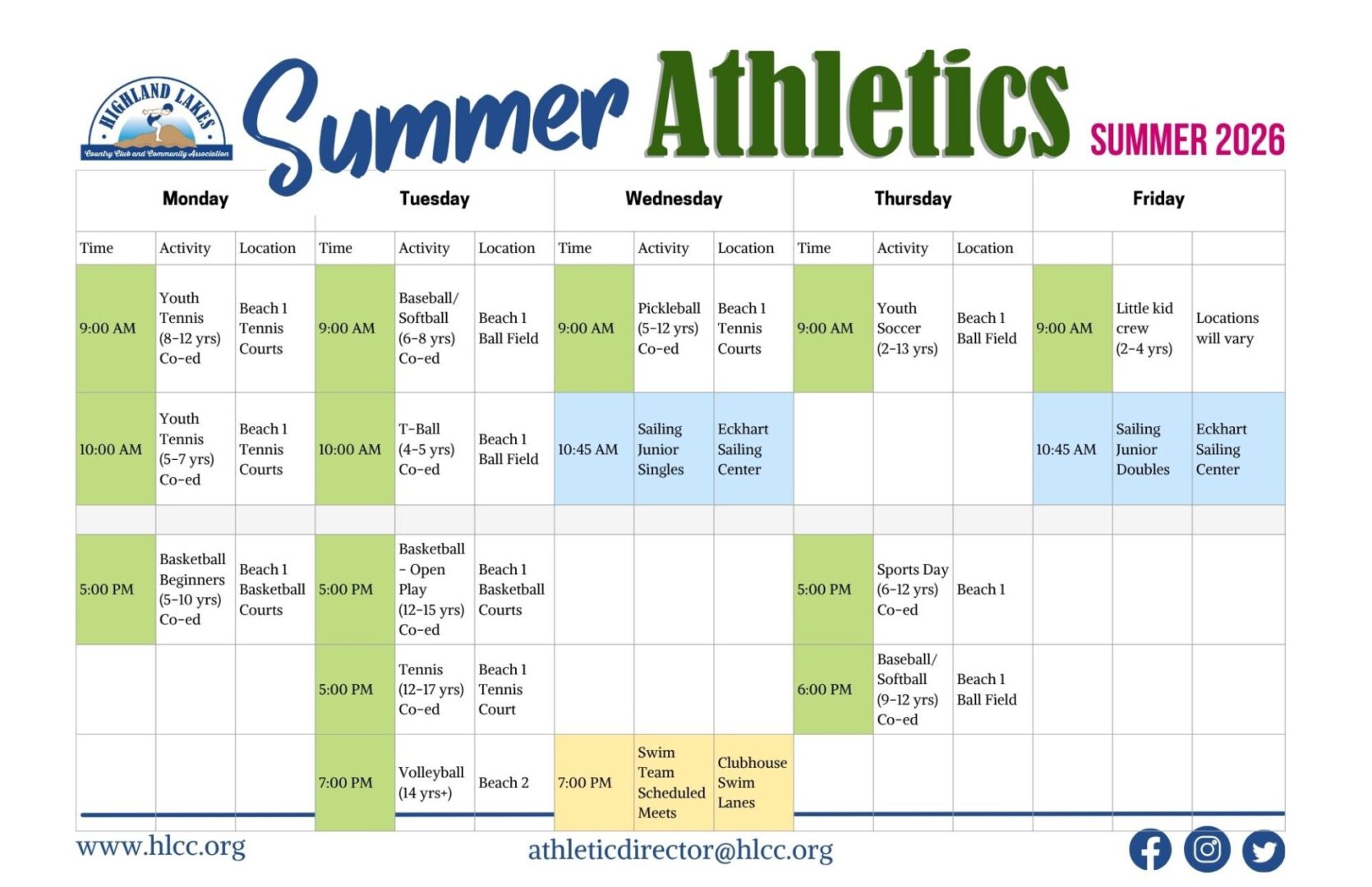 2026 youth athletics sched