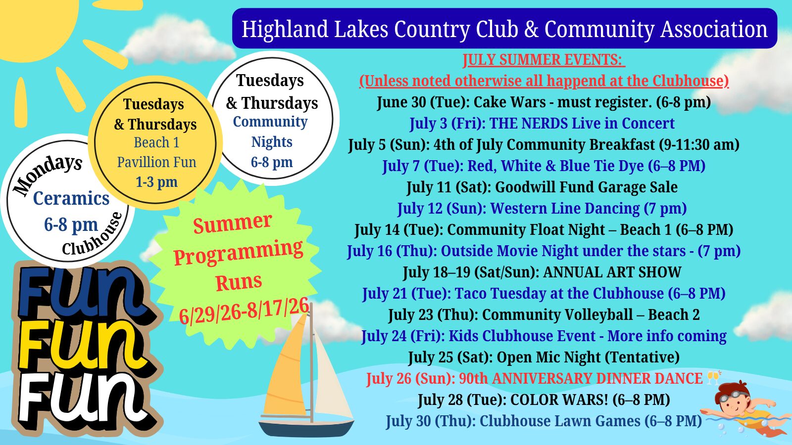 HLCC July Special Events 2026
