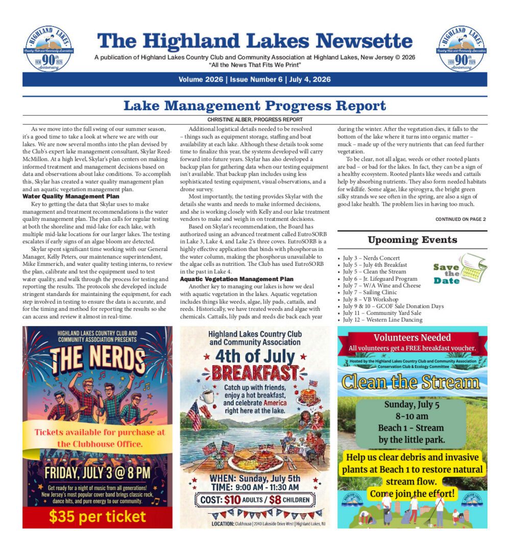 Highland Lakes Newsette Cover 2026.07.04