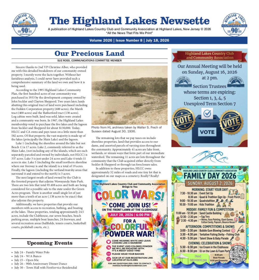 Highland Lakes Newsette Cover 2026.07.25