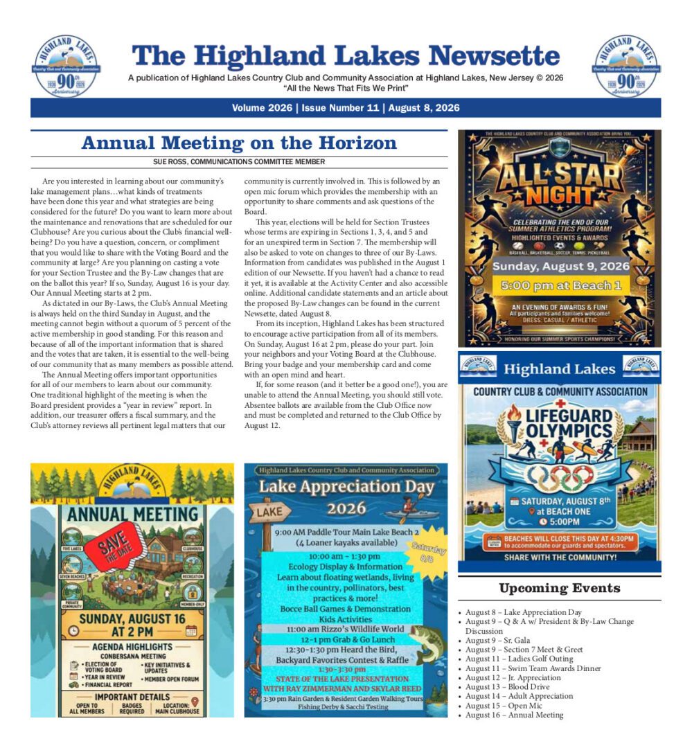 Highland Lakes Newsete Cover 2026.08.08